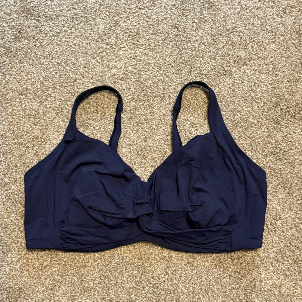 Lands' End Navy Bikini Top